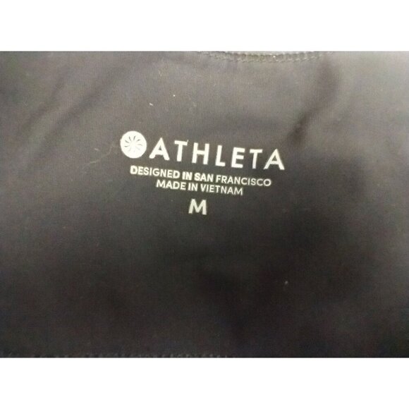 Athleta Mercurial Crop Flare Pants Women's Medium Black Stretch Nylon Mesh - Picture 7 of 14